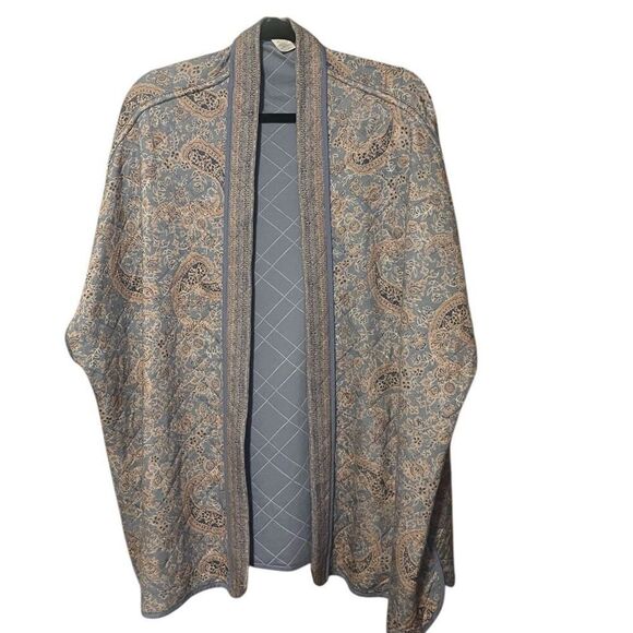 J Jill Quilted Open Front Kimono Print Top Jacket Sz XL - 3X - Picture 1 of 5